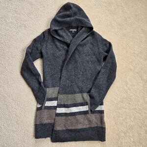 Toad & Co Heartfelt Wool Hoodie XS Grey Brown Green